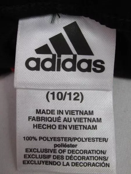 Adidas Black Straight Leg Sweatpants Children's Size M (10/12) Red Stripes