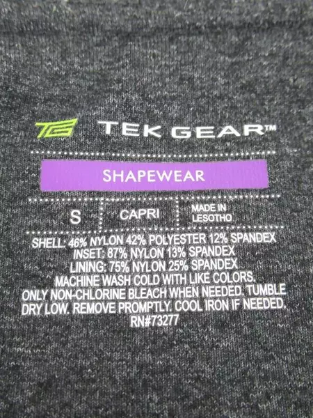 Tek Gear Shapewear Capri Leggings Women's Size S Grey Pink Color Block