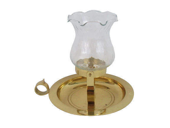 Set of 2 Vintage Brass Swivel Wall Sconce or Table Candle Holder With Globes
