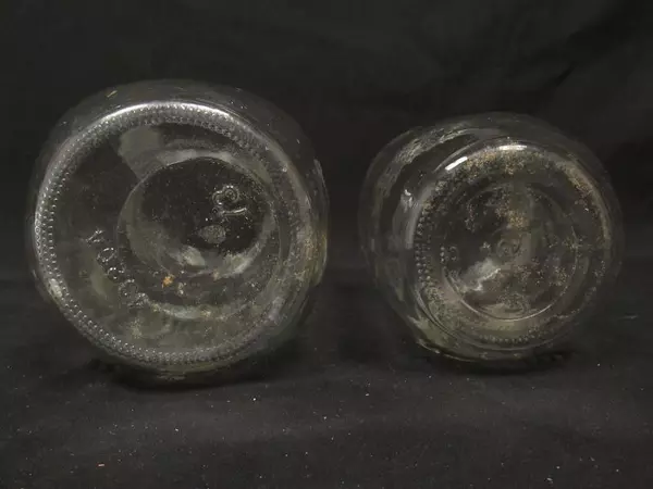 Lot of 2 Vintage Golden Harvest Mason Jars Small Large No Lids Clear