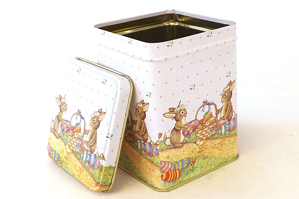 6 Applause Set 2 Bunnies & Easter Eggs Nesting Tins Decorative Gift Containers