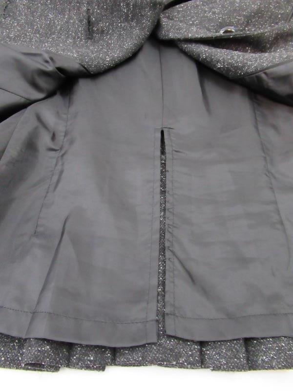Semantiks Blazer Jacket Dark Gray White Specks Wool Blend Ruffle Women's Size 10