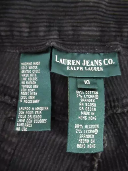 Lauren Jeans Co Ralph Lauren Corduroy Jeans Women's Size 10 Black Pockets