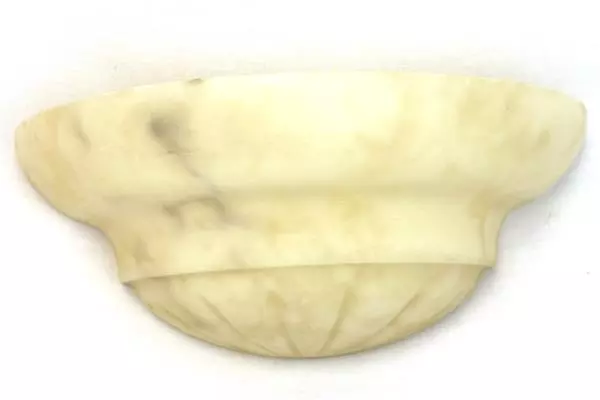 Set of 2 Contemporary Flush Marbelized Resin Beige Cream Wall Sconce Shades