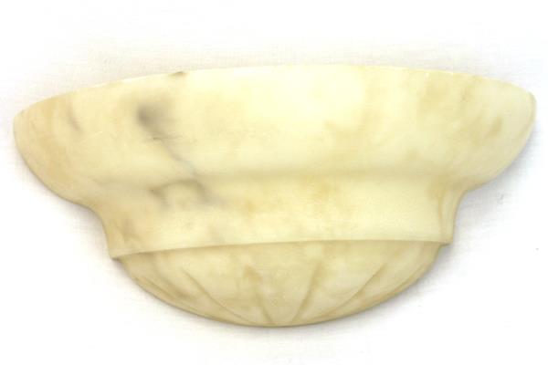 Set of 2 Contemporary Flush Marbelized Resin Beige Cream Wall Sconce Shades