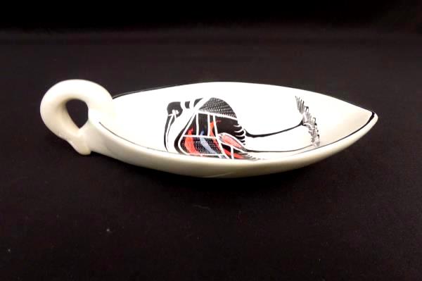 Australian Kiwi Ceramic Art Pottery Set - Bowl with Spoon Rest Small Bowl Handle