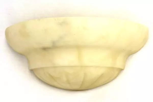 Set of 2 Contemporary Flush Marbelized Resin Beige Cream Wall Sconce Shades