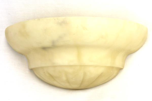 Set of 2 Contemporary Flush Marbelized Resin Beige Cream Wall Sconce Shades