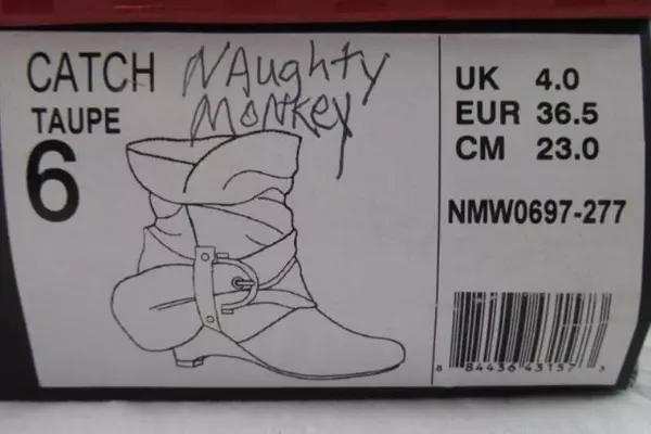 Naughty Monkey Catch Boots Women's Size 6 Taupe Dust Bag Heeled Replacement Sole