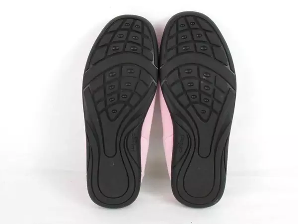 Dr Comfort Cozy Open Heel Slippers Women's Size 7W Pink Fleece Embroidered