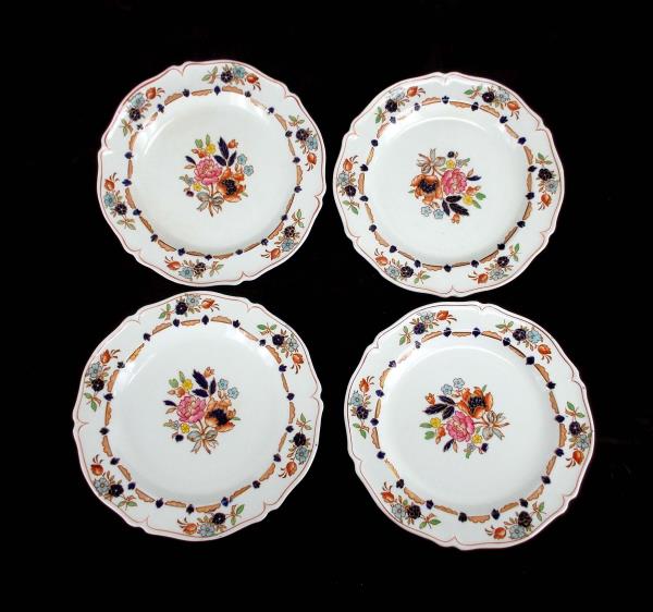 Lot of 4 Woods Ware England FLORA Pattern Small Plates Floral Wood & Son