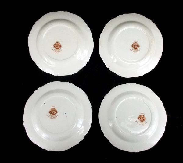 Lot of 4 Woods Ware England FLORA Pattern Small Plates Floral Wood & Son