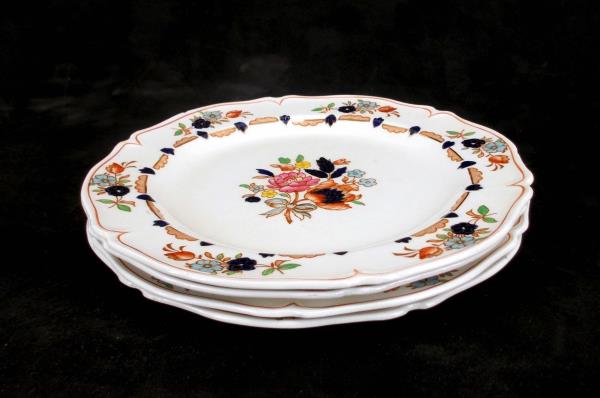 Lot of 4 Woods Ware England FLORA Pattern Small Plates Floral Wood & Son