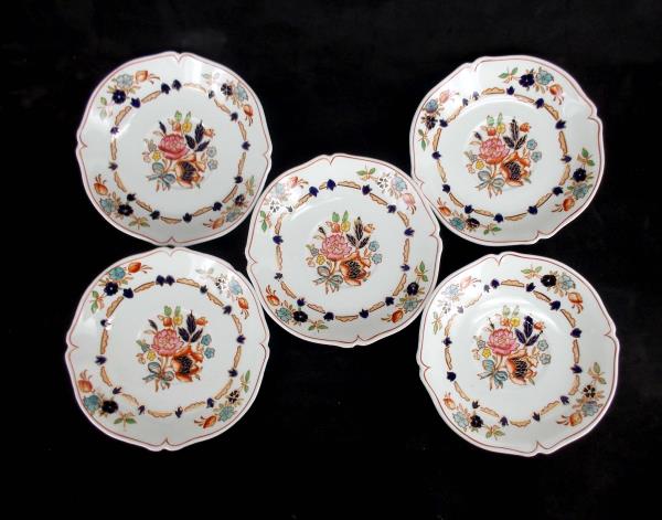 Lot of 5 Woods Ware England FLORA Pattern Soup Platter Floral Wood & Son