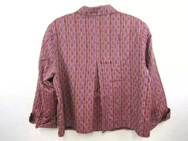 Coldwater Creek Jacket Coat Multicolor Striped Filigree Lined Women's Size Large