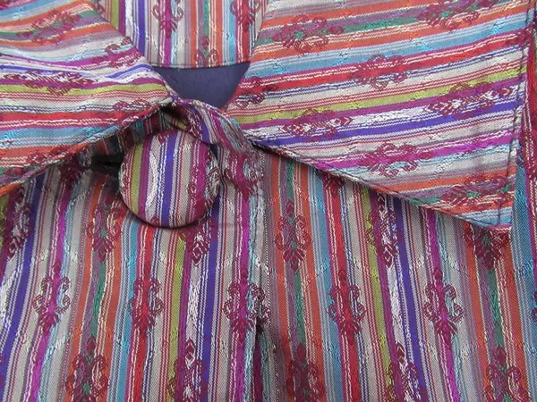 Coldwater Creek Jacket Coat Multicolor Striped Filigree Lined Women's Size Large