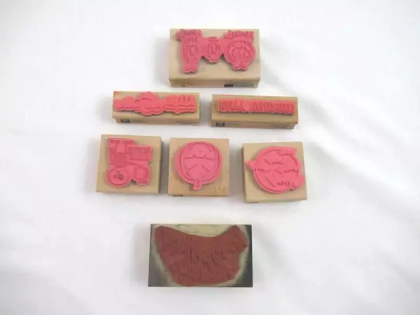 Lot of 7 Wood Mount Rubber Stamps Halloween Hero Arts Studio G Jack O'Lanterns