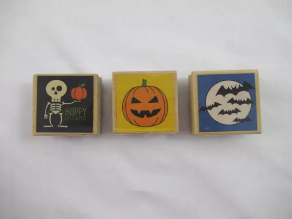 Lot of 7 Wood Mount Rubber Stamps Halloween Hero Arts Studio G Jack O'Lanterns