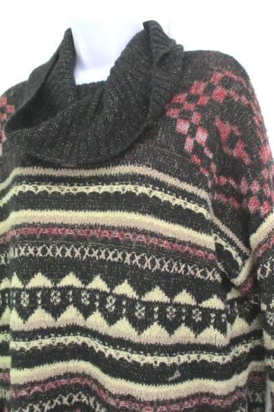 Junior Girls Lucky Brand Sweater Sz M Multi Colored Zig Zag Print