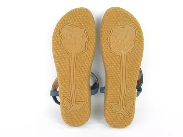 Siketu Women's Sandals Elastic Slingback Blue Tan Size 42 Euro Round Toe Slip On