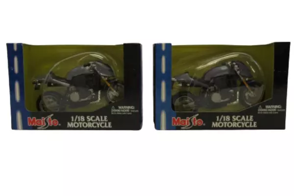 Lot of 2 Maisto Die Cast Metal Motorcycles 1:18 Munch Blue Gray Sealed Box