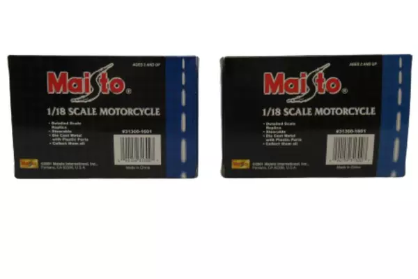 Lot of 2 Maisto Die Cast Metal Motorcycles 1:18 Munch Blue Gray Sealed Box
