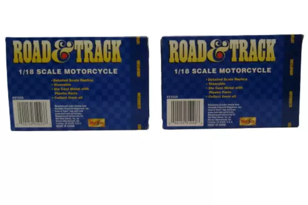 Lot of 2 Maisto Road&Track Die Cast Motorcycles 1/18th Scale Ducati Triumph NIB