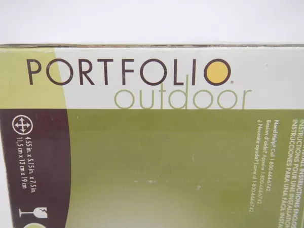 Portfolio Outdoor Wall Lantern Sconce #0156459 Matte Black Finish Clear Glass