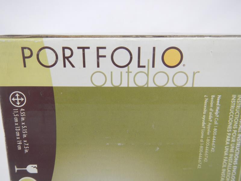 Portfolio Outdoor Wall Lantern Sconce #0156459 Matte Black Finish Clear Glass