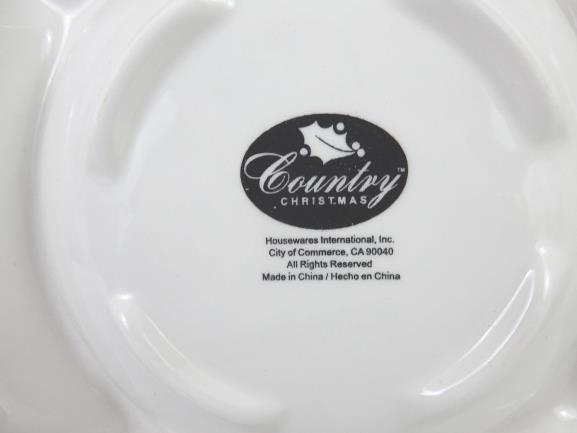 Housewares International Country Christmas Chip Dip Platter Plate Red Cardinal