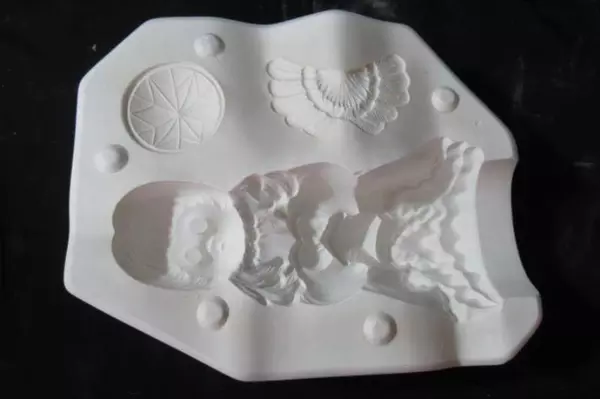 Vintage 1986 Aona's Molds Ceramic Slip Casting Mold Slip Angel With Lantern D363