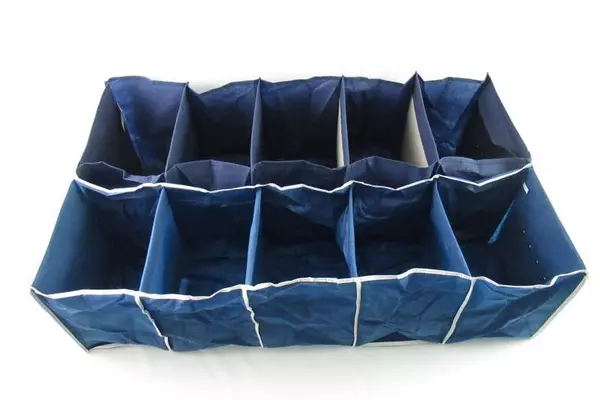 Lot of 2 Blue 5 Compartment Hanging Closet Organizer Shelf Mainstays Clothing
