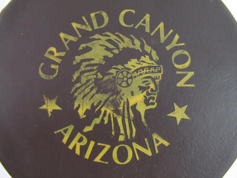 Vintage Grand Canyon Souvenir Drum Faux Birch Bark