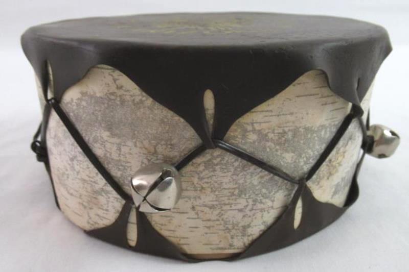 Vintage Grand Canyon Souvenir Drum Faux Birch Bark