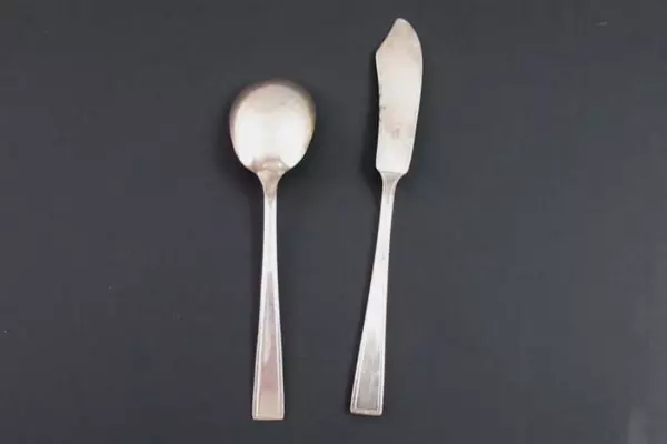 National Silver Co. Silver Plated Butter Knife & Sugar Spoon 1948 Inauguration
