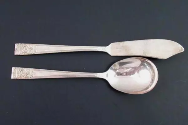 National Silver Co. Silver Plated Butter Knife & Sugar Spoon 1948 Inauguration