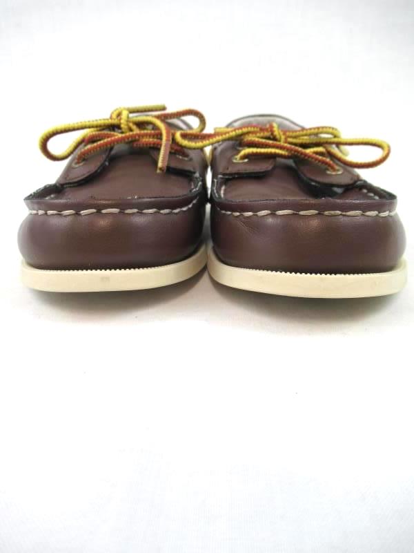OshKosh Bgosh Deck Shoes Loafers Brown Yellow Laces Top Stitching Boy's Size 11