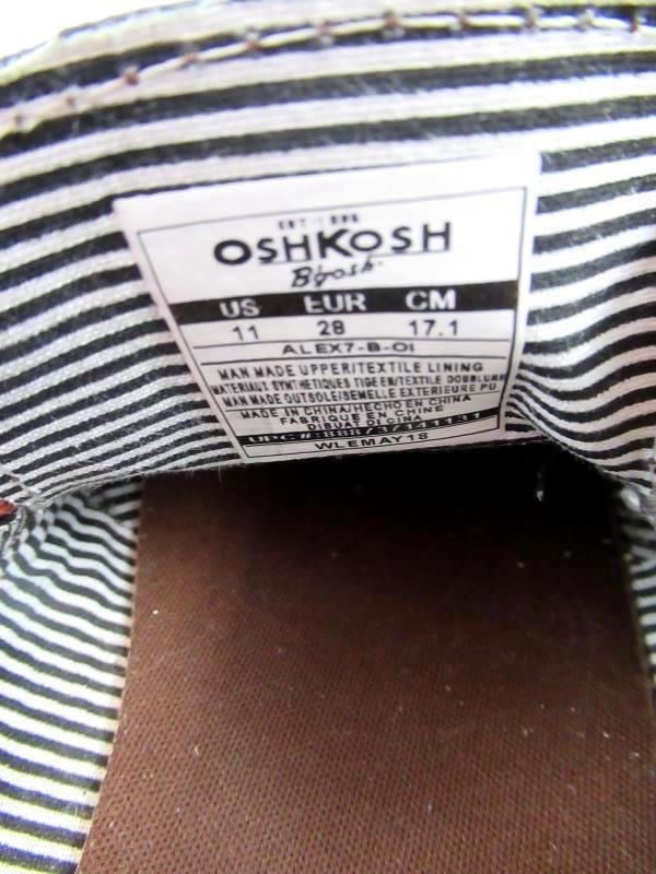 OshKosh Bgosh Deck Shoes Loafers Brown Yellow Laces Top Stitching Boy's Size 11