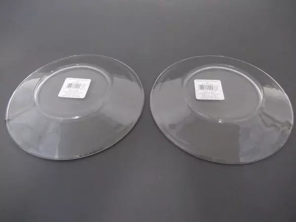 Set of 2 Anchor Hocking 8" Glass Luncheon Plates Presence Clear 842F