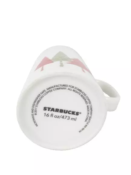 Starbucks Christmas Tall Mug 2017 Coffee Cup Christmas Trees Logo