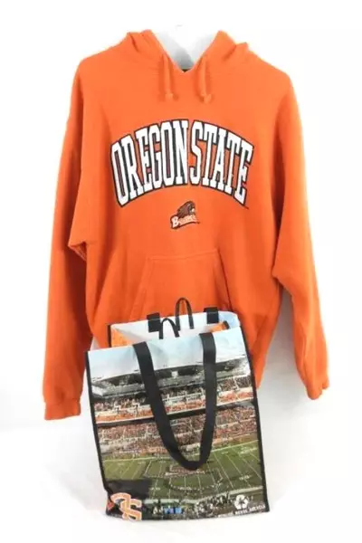 J. America Oregon State University Beavers Hooded Sweatshirt Men's Sz M Bag