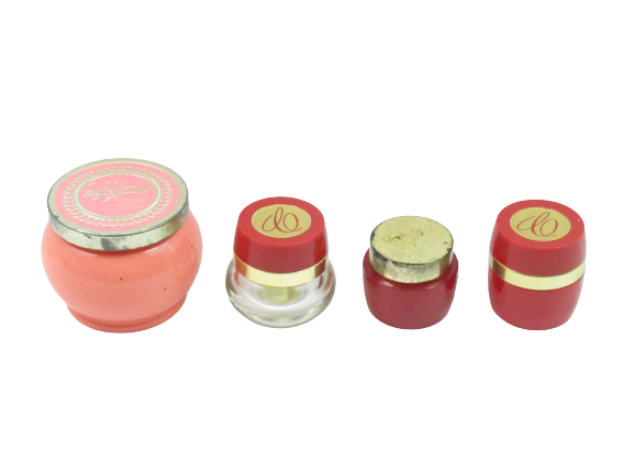 Lot of 4 Vintage Avon Container Jars Empty Charisma Unforgettable Pink Estee Red