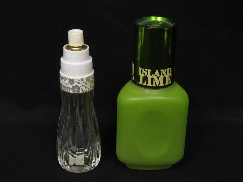 Lot of 4 Vtg Empty Cologne Bottles Avon Island Lime Spicy Cotillion CK Obsession