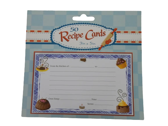 Lot of 3 Packs of 50 Count Recipe Cards Unused Sealed Desserts Fruits Veggies