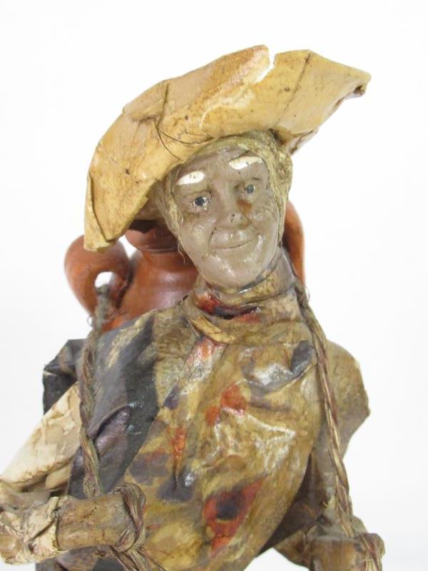 Vintage El Aborado A Mano Papier Mache Figurine Man Jug Hecho En Mexico Xalisco