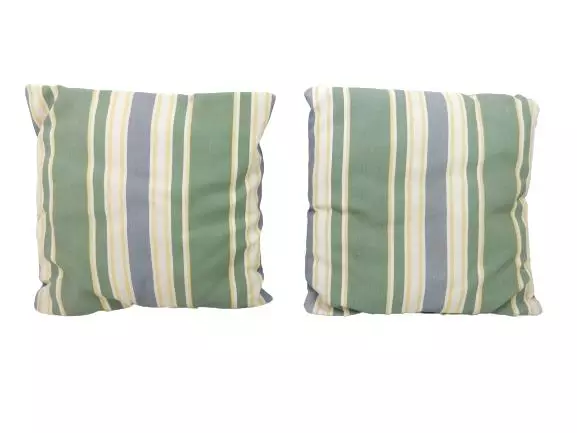 Lot of 2 Better Homes And Gardens Outdoor Accent Pillows Striped Green Blue