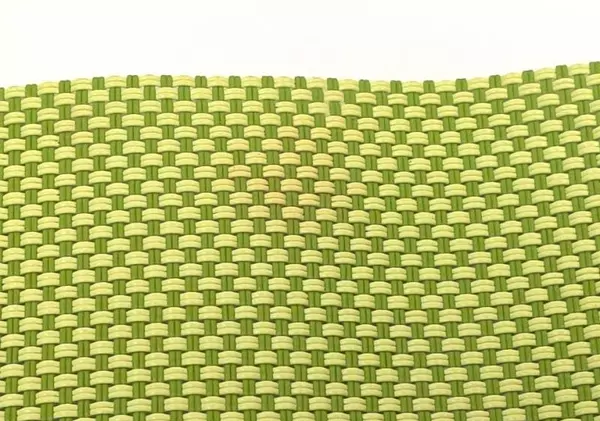 Lot of 6 Woven Rectangular Placemats Lime Green Modern PVC Non Slip Washable