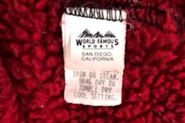 Vintage World Famous Sports Red Fleece Travel Blanket Roll Up Elastic Straps