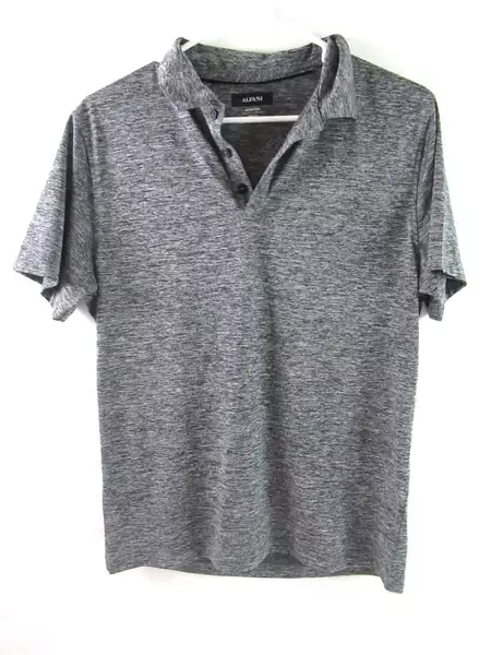 Alfani Stretch Gray Golf Polo Shirt Men's S Collared Short Sleeved Size Small
