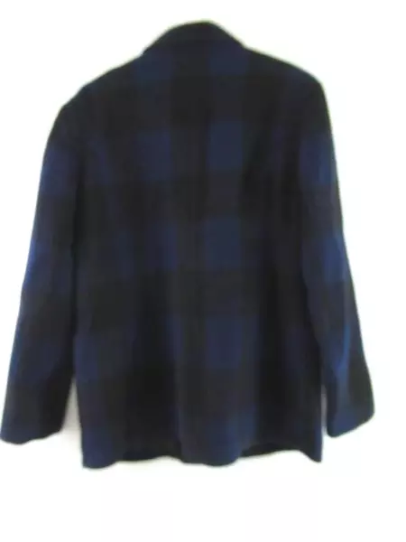 Tribal Brand Wool Blend Coat Women's Size 12 Blue Black Checkered Plaid Pockets